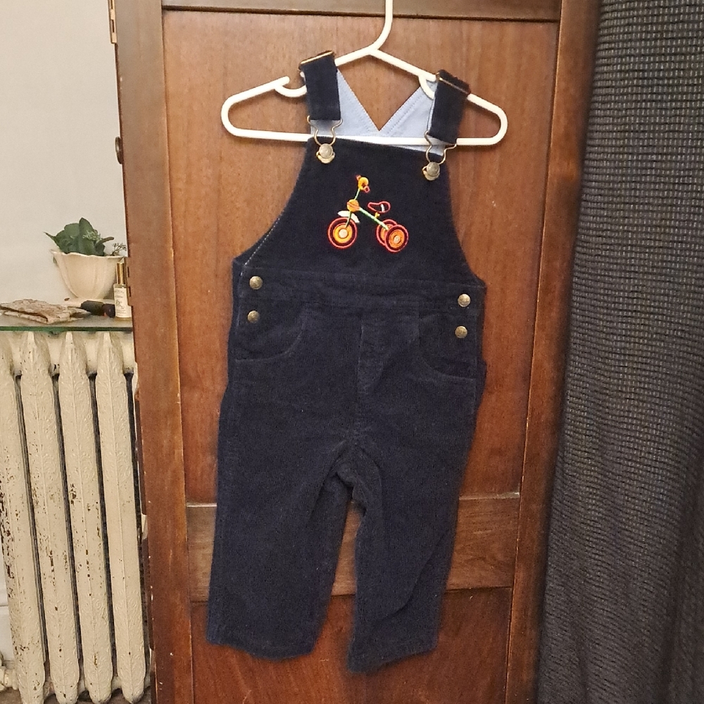 Talbots Kids 18 Months Blue Corduroy Bicycle Overalls